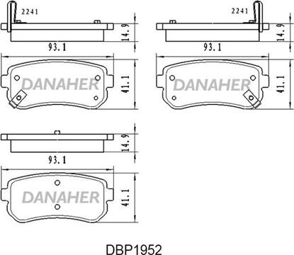 Danaher DBP1952 - Brake Pad Set, disc brake autospares.lv