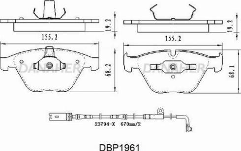 Danaher DBP1961 - Brake Pad Set, disc brake autospares.lv