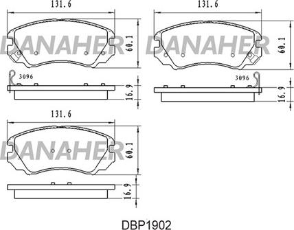 Danaher DBP1902 - Brake Pad Set, disc brake autospares.lv