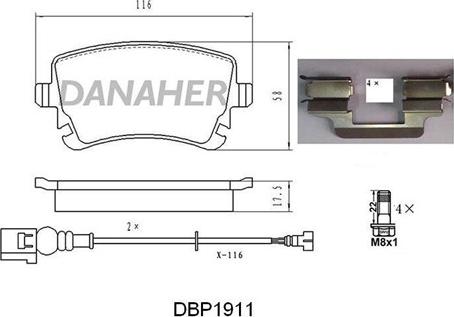 Danaher DBP1911 - Brake Pad Set, disc brake autospares.lv