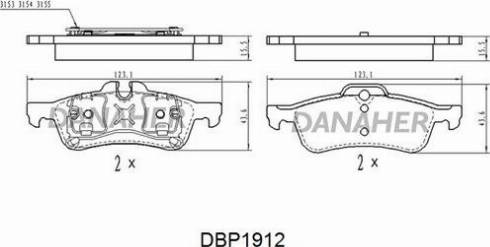 Danaher DBP1912 - Brake Pad Set, disc brake autospares.lv