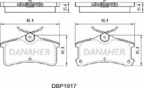 Danaher DBP1917 - Brake Pad Set, disc brake autospares.lv