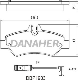 Danaher DBP1983 - Brake Pad Set, disc brake autospares.lv