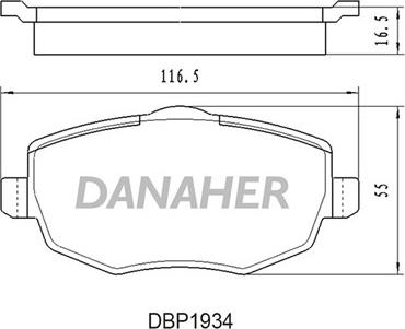 Danaher DBP1934 - Brake Pad Set, disc brake autospares.lv