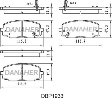 Danaher DBP1933 - Brake Pad Set, disc brake autospares.lv