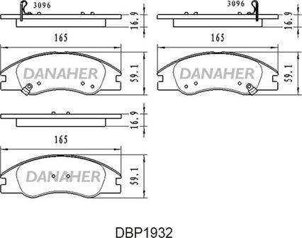 Danaher DBP1932 - Brake Pad Set, disc brake autospares.lv