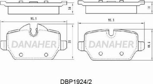 Danaher DBP1924/2 - Brake Pad Set, disc brake autospares.lv