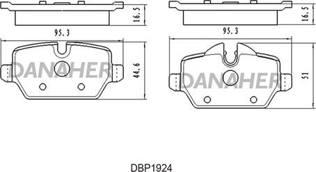 Danaher DBP1924 - Brake Pad Set, disc brake autospares.lv