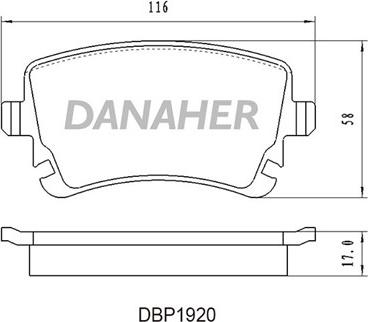 Danaher DBP1920 - Brake Pad Set, disc brake autospares.lv