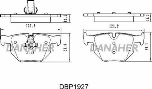 Danaher DBP1927 - Brake Pad Set, disc brake autospares.lv