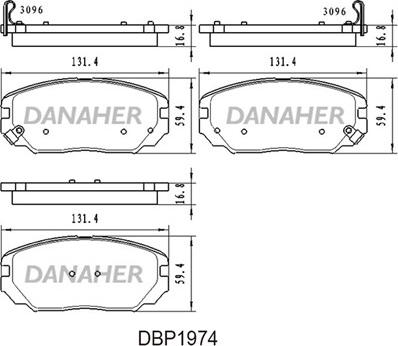 Danaher DBP1974 - Brake Pad Set, disc brake autospares.lv