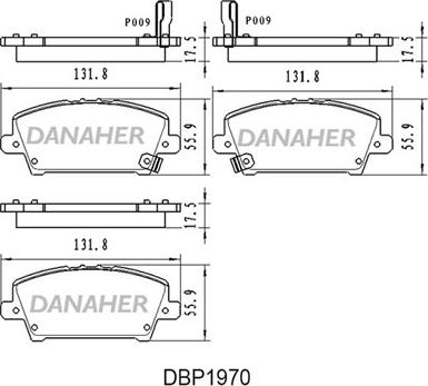 Danaher DBP1970 - Brake Pad Set, disc brake autospares.lv