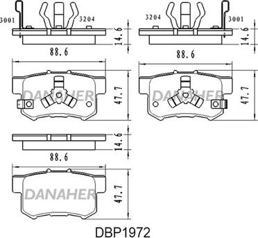 Danaher DBP1972 - Brake Pad Set, disc brake autospares.lv