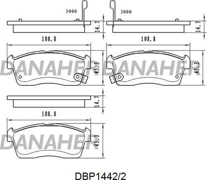 Danaher DBP1442/2 - Brake Pad Set, disc brake autospares.lv