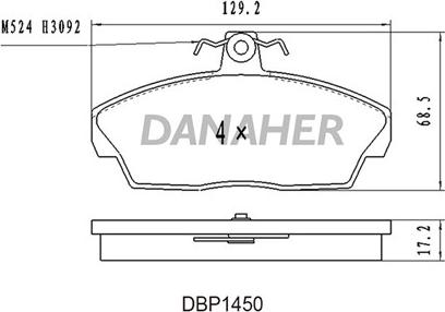 Danaher DBP1450 - Brake Pad Set, disc brake autospares.lv