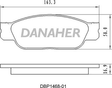 Danaher DBP1468-01 - Brake Pad Set, disc brake autospares.lv