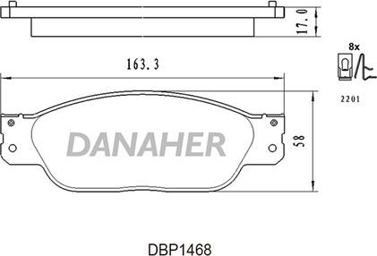 Danaher DBP1468 - Brake Pad Set, disc brake autospares.lv