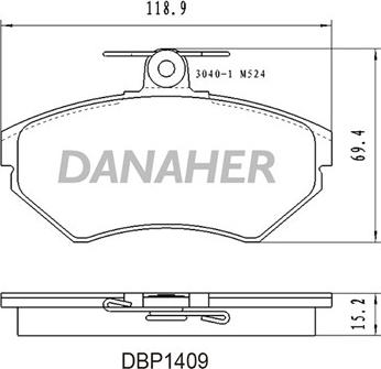 Danaher DBP1409 - Brake Pad Set, disc brake autospares.lv