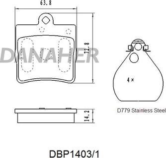 Danaher DBP1403/1 - Brake Pad Set, disc brake autospares.lv