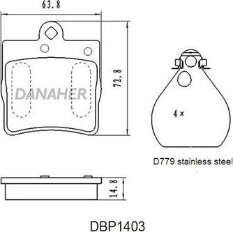 Danaher DBP1403 - Brake Pad Set, disc brake autospares.lv