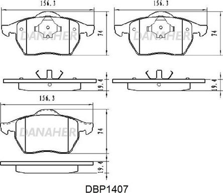 Danaher DBP1407 - Brake Pad Set, disc brake autospares.lv