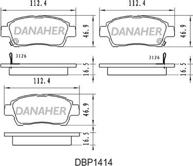 Danaher DBP1414 - Brake Pad Set, disc brake autospares.lv