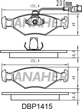 Danaher DBP1415 - Brake Pad Set, disc brake autospares.lv