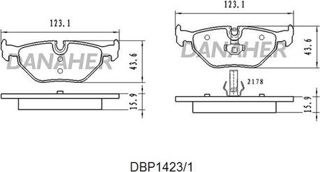 Danaher DBP1423/1 - Brake Pad Set, disc brake autospares.lv