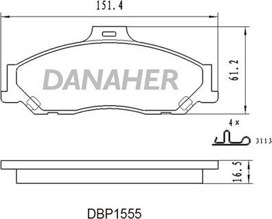 Danaher DBP1555 - Brake Pad Set, disc brake autospares.lv