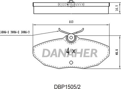 Danaher DBP1505/2 - Brake Pad Set, disc brake autospares.lv