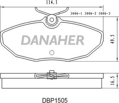 Danaher DBP1505 - Brake Pad Set, disc brake autospares.lv