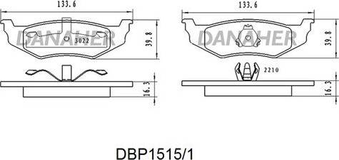 Danaher DBP1515/1 - Brake Pad Set, disc brake autospares.lv