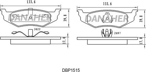 Danaher DBP1515 - Brake Pad Set, disc brake autospares.lv