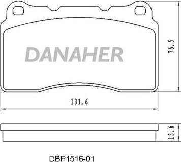 Danaher DBP1516-01 - Brake Pad Set, disc brake autospares.lv