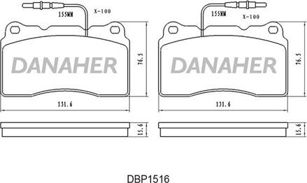 Danaher DBP1516 - Brake Pad Set, disc brake autospares.lv