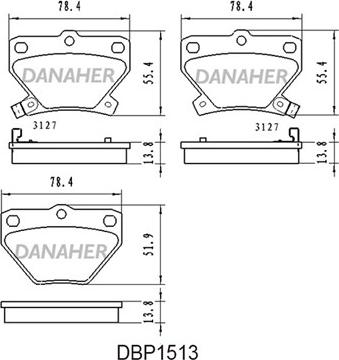 Danaher DBP1513 - Brake Pad Set, disc brake autospares.lv