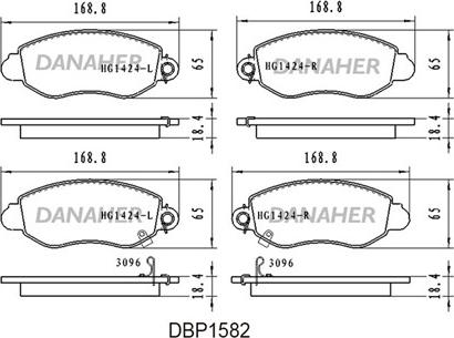 Danaher DBP1582 - Brake Pad Set, disc brake autospares.lv