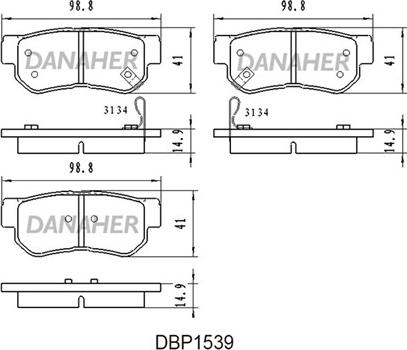 Danaher DBP1539 - Brake Pad Set, disc brake autospares.lv