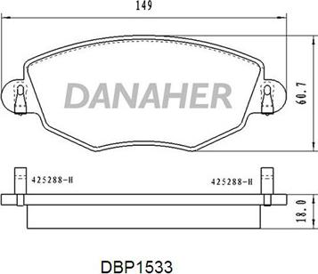 Danaher DBP1533 - Brake Pad Set, disc brake autospares.lv