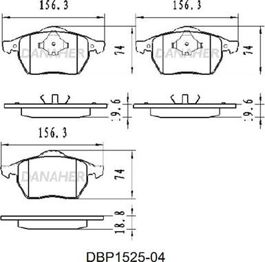 Danaher DBP1525-04 - Brake Pad Set, disc brake autospares.lv