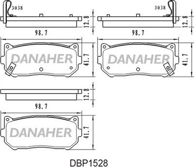 Danaher DBP1528 - Brake Pad Set, disc brake autospares.lv