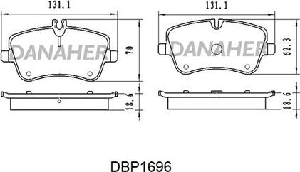 Danaher DBP1696 - Brake Pad Set, disc brake autospares.lv