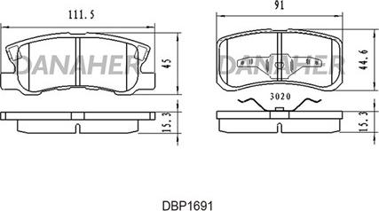Danaher DBP1691 - Brake Pad Set, disc brake autospares.lv