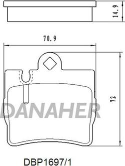 Danaher DBP1697/1 - Brake Pad Set, disc brake autospares.lv