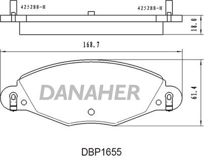 Danaher DBP1655 - Brake Pad Set, disc brake autospares.lv