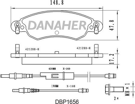 Danaher DBP1656 - Brake Pad Set, disc brake autospares.lv