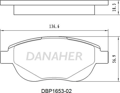 Danaher DBP1653-02 - Brake Pad Set, disc brake autospares.lv