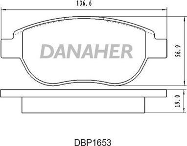 Danaher DBP1653 - Brake Pad Set, disc brake autospares.lv