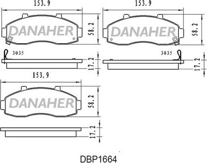 Danaher DBP1664 - Brake Pad Set, disc brake autospares.lv