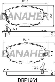 Danaher DBP1661 - Brake Pad Set, disc brake autospares.lv